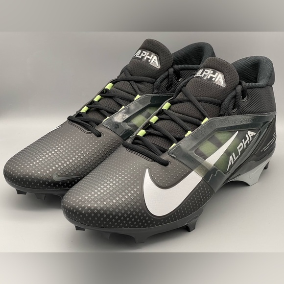 Nike Alpha Menace 4 Pro Football Cleats Black Smoke FD7037-001 Men Size 16 NEW - Picture 1 of 11